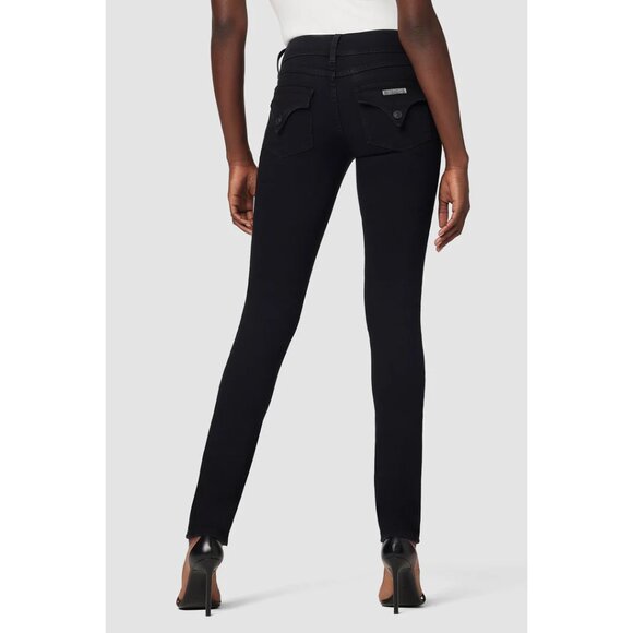 HUDSON COLLIN FLAP MID-RISE SKINNY JEANS in BLACK DENIM SZ 28 CITY CONTEMPORARY - Picture 1 of 3